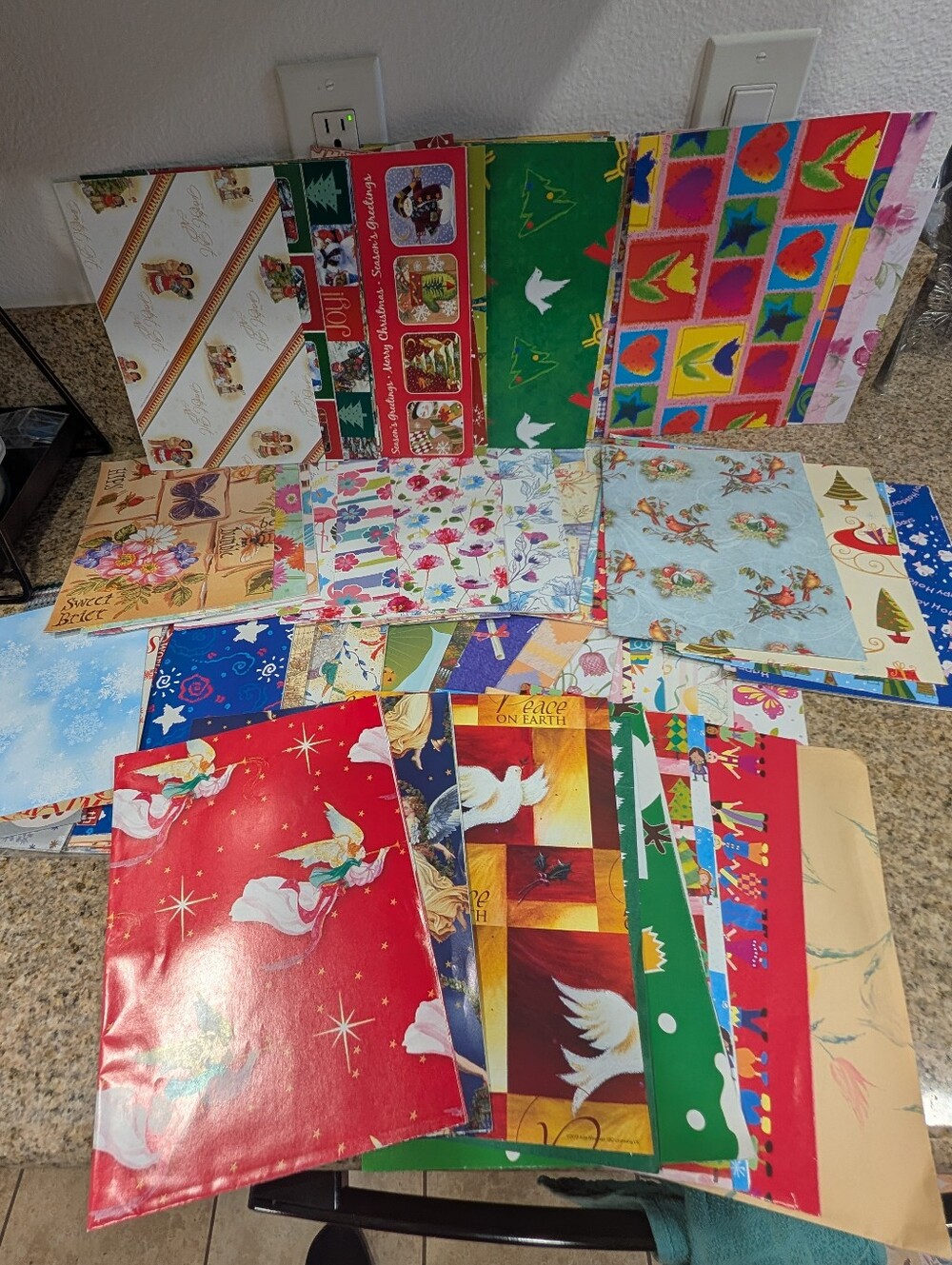 Huge Vtg Lot Wrapping Paper Scraps Most Full Sheets Every Occasion Over 4 lbs
